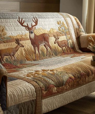 Hidden Deer Quilted Sofa Cover