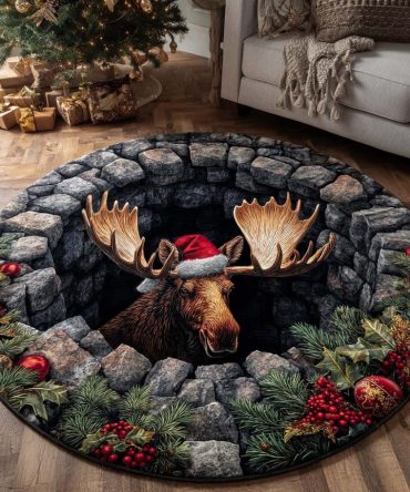 Hidden Holiday Quilted Round Mat