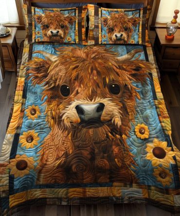 Highland Moo-Ment 3-Piece Quilted Bedding Set