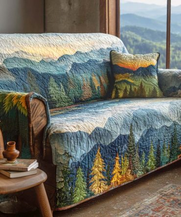 Highland Mist Quilted Sofa Cover