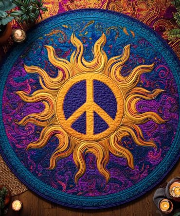 Hippie Sunburst Quilted Round Mat