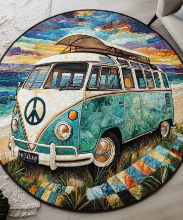 Hippie Van Bliss Quilted Round Mat
