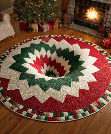 Holiday Charm Quilted Round Mat