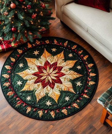 Holiday Cheer Circle Quilted Round Mat