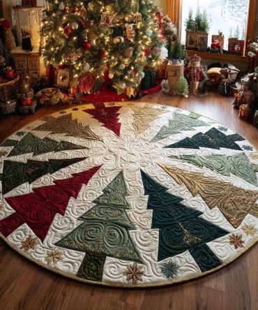 Holiday Grove Quilted Round Mat
