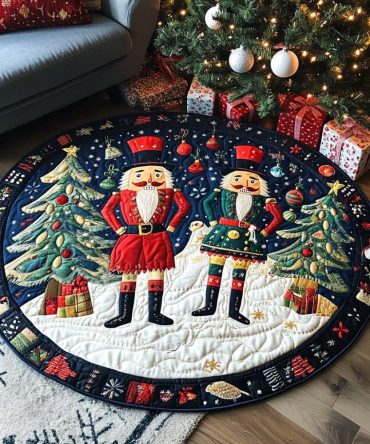 Holiday Hearth Glow Quilted Round Mat