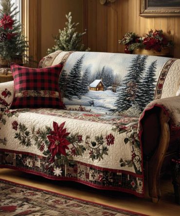 Holiday Miracle Quilted Sofa Cover