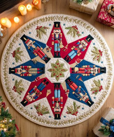 Holiday Nutcracker Quilted Round Mat