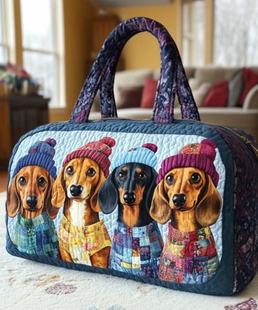 Holiday Quartet Quilted Duffle Bag — Festive Christmas Quilted Travel Duffel for Weekend, Gym & Carry-On, Holiday Gift