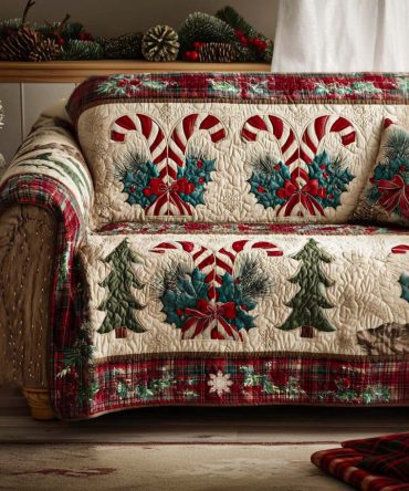 Holiday Spirit Quilted Sofa Cover