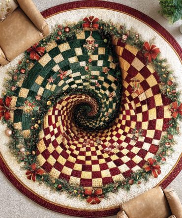 Holiday Spruce Quilted Round Mat