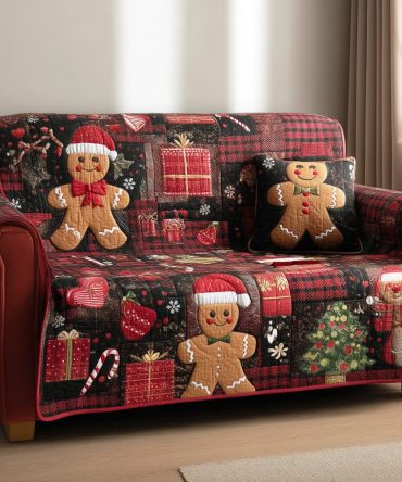 Holiday Warm Wishes Quilted Sofa Cover