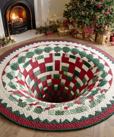 Holly Glow Quilted Round Mat