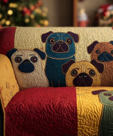 Home Sweet Pug Quilted Sofa Cover