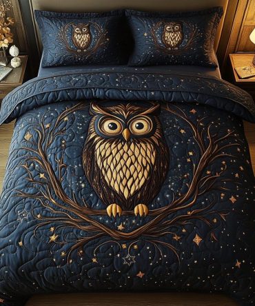 Hoot Haven 3-Piece Quilted Bedding Set