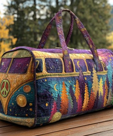 Horizon Drive Quilted Duffle Bag — Retro Sunset Quilted Weekender Travel & Gym Carry-On Bag