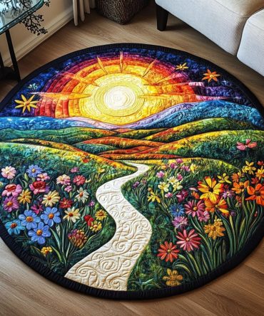 Horizon Glow Quilted Round Mat
