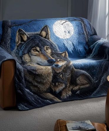Howl At Moon Quilted Sofa Cover