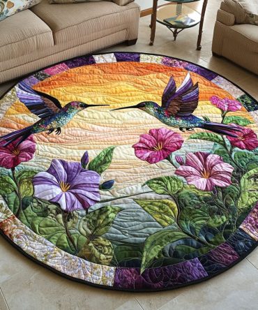 Hummingbird Haven Quilted Round Mat