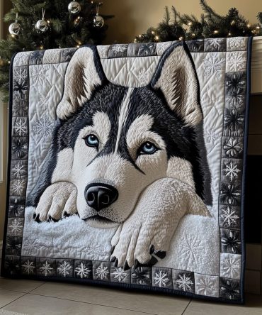 Husky Dream Quilted Blanket