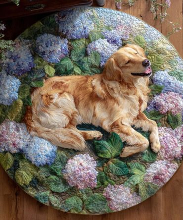 Hydrangea Rest Quilted Round Mat