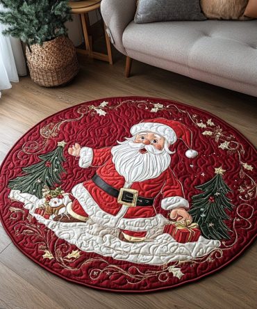 Icicle Illusions Quilted Round Mat