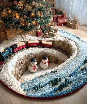 Icicle Valley Quilted Round Mat