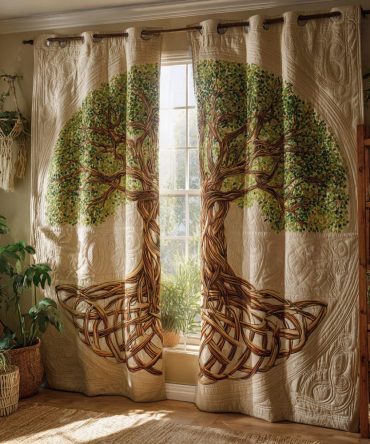 Illusion Tree Of Life Quilted Curtains