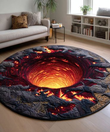 Inferno Abyss Quilted Round Mat