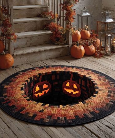 Inferno Descent Quilted Round Mat