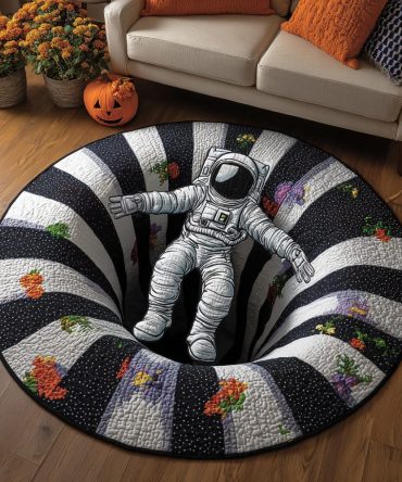 Infinity Astronaut Orbit Quilted Round Mat