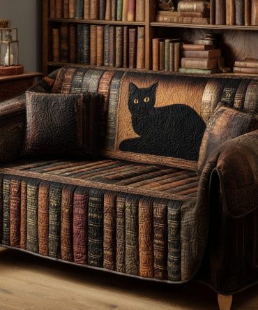 Inked Shadows Quilted Sofa Cover