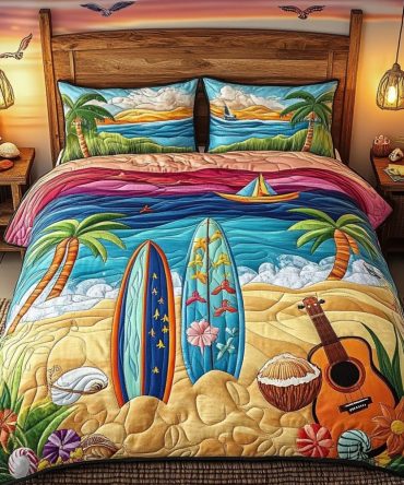 Island Surf 3-Piece Quilted Bedding Set