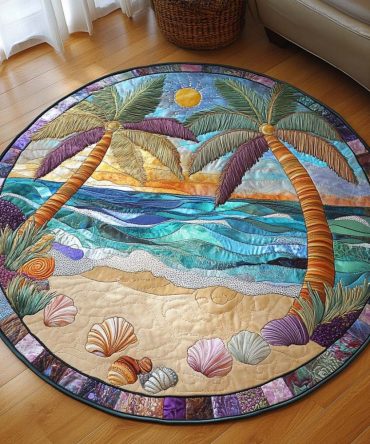 Island Whisper Quilted Round Mat
