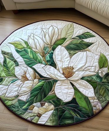 Ivory Elegance Quilted Round Mat