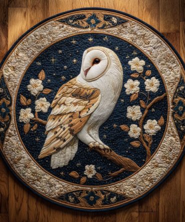 Ivory Perch Quilted Round Mat