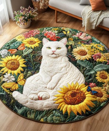 Ivory Whiskers Quilted Round Mat