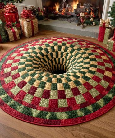 Jingle Path Quilted Round Mat