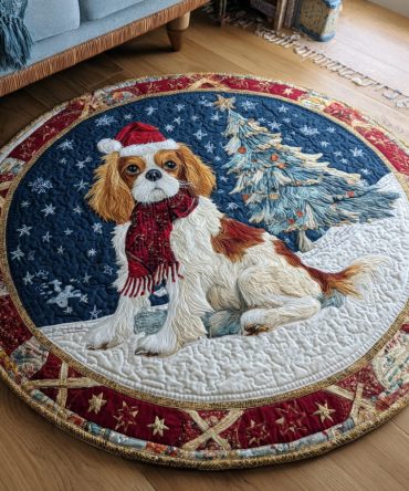 Jolly King Charles Quilted Round Mat
