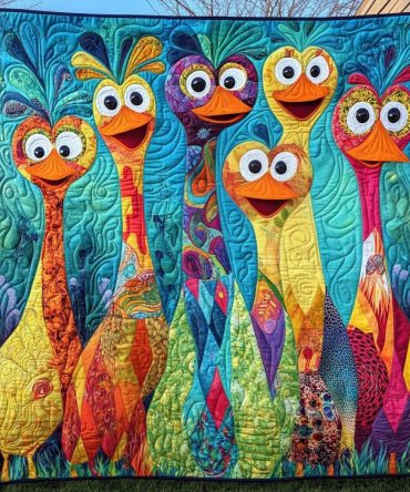 Joyful Duck Town Quilted Blanket