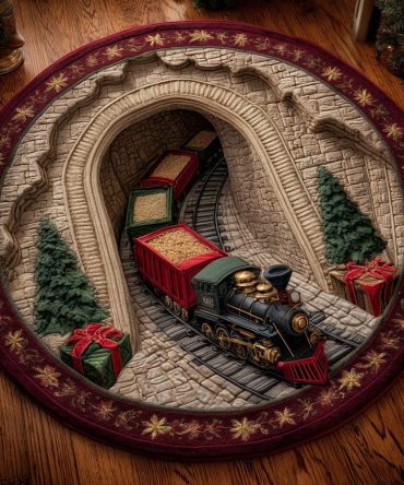 Joyful Route Quilted Round Mat