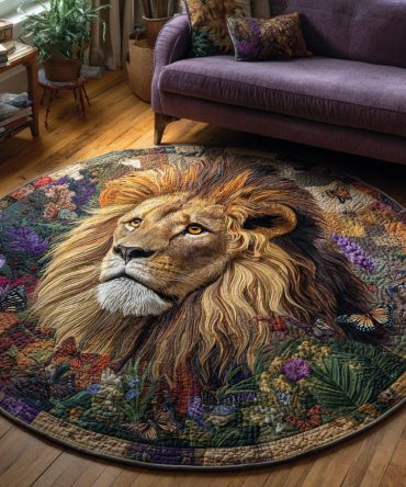 Jungle Lion Quilted Round Mat