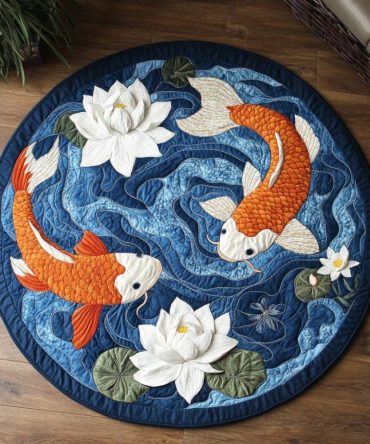 Koi Flow Quilted Round Mat