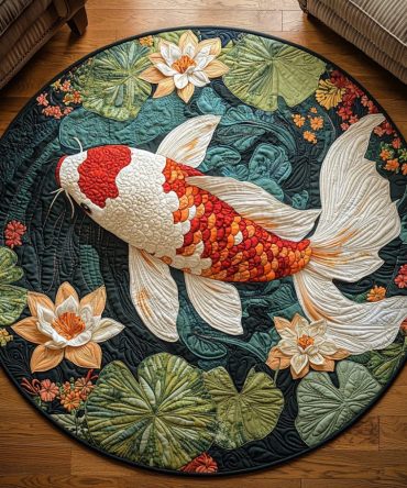 Koi Serenity Quilted Round Mat