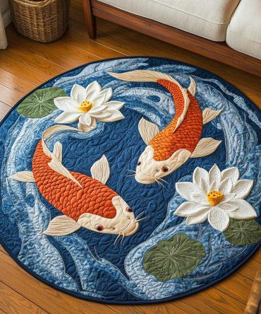 Koi Waters Quilted Round Mat