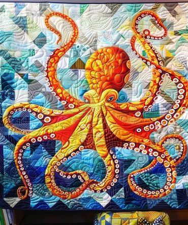 Kraken'S Dance Quilted Blanket
