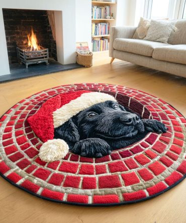 Labrador Chimney Watch Quilted Round Mat