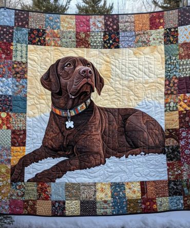 Labrador Joy Quilted Blanket