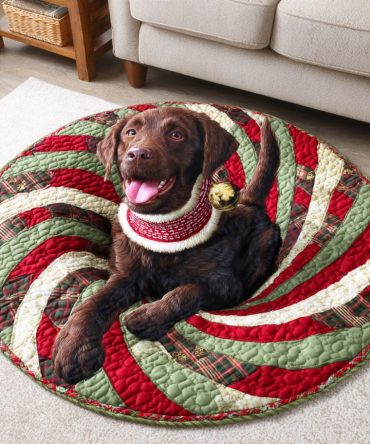 Labrador Vortex Spiral Quilted Round Mat