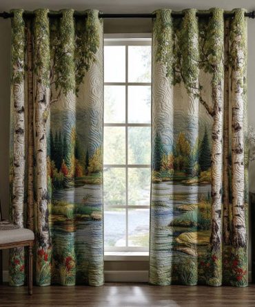 Lakeside Birch Quilted Curtains